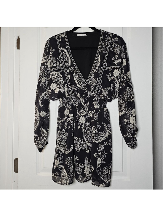 12th Tribe Dresses & Skirts - 12th Tribe black, cream floral tunic short dress/long shirt
